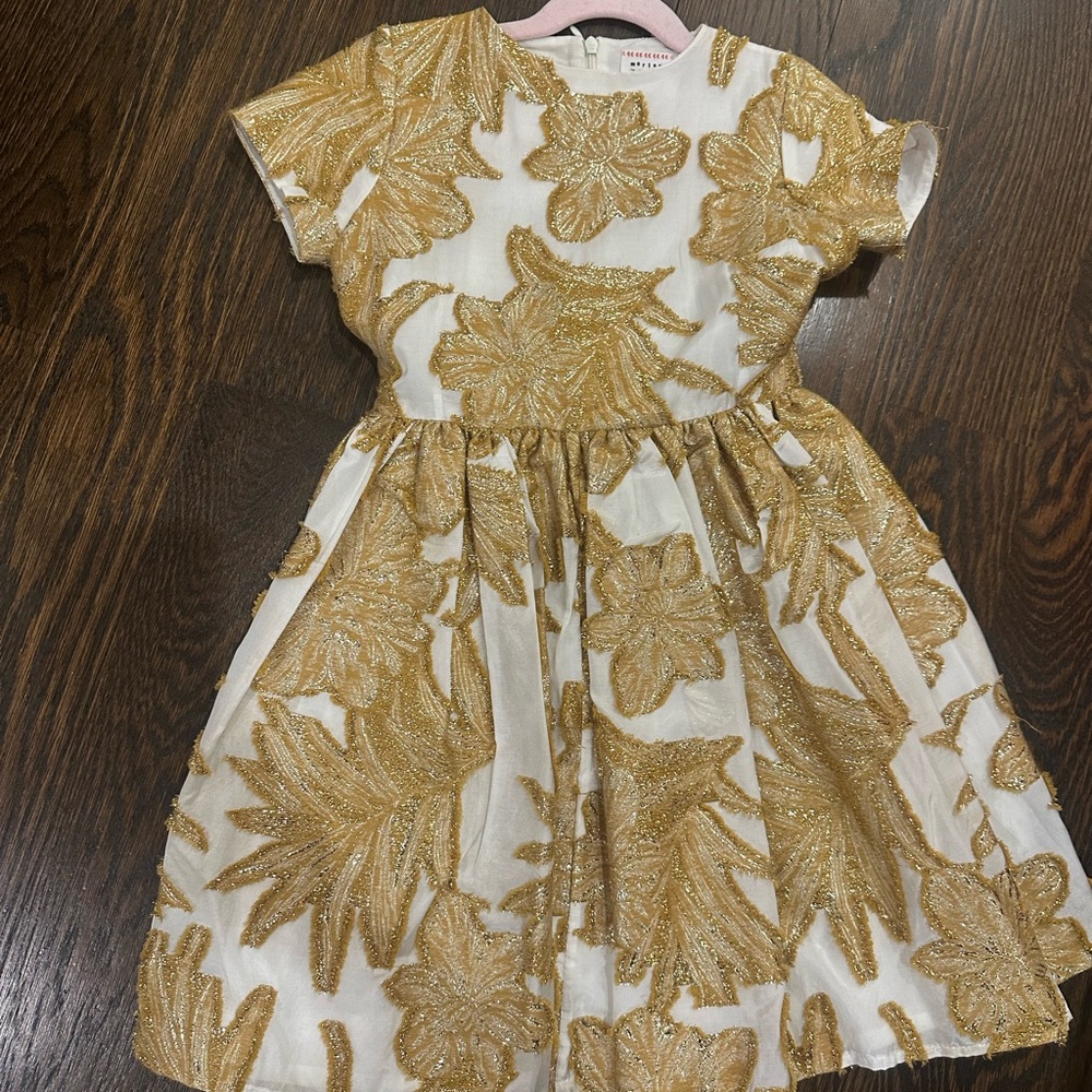 Morley Elegant Gold Floral Kids Dress